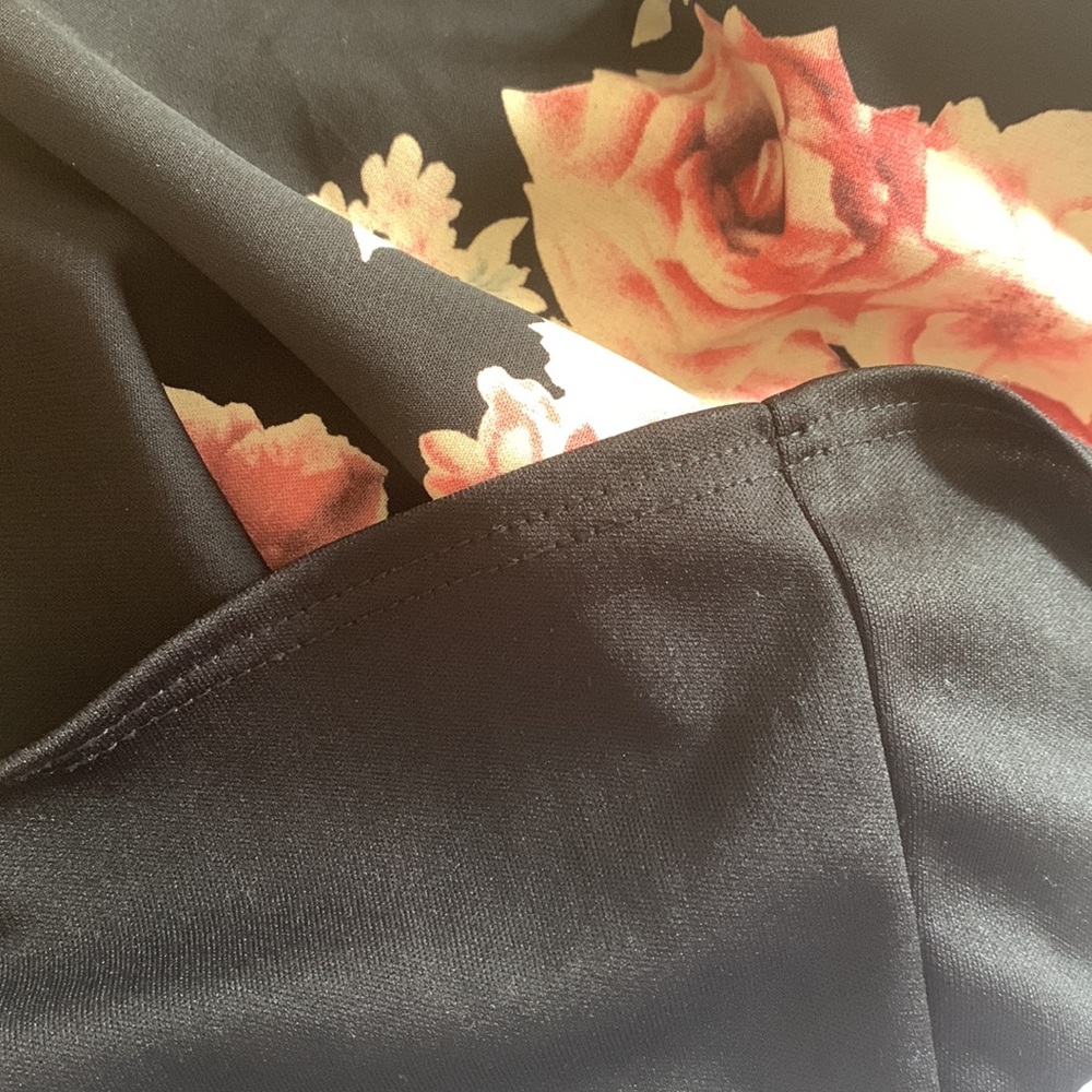 Peach Love California Long Romper Jumper Lounge Pants Floral Roses Comfy Large - Picture 8 of 9